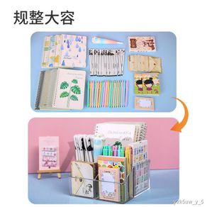 เตรียมจัดส่ง☼Office Shelf Desktop Box Simple Student Stationery Pen Holder Multifunctional Dormitory Artifact Desk Acryl