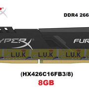8GB (8GBx1) DDR4/2666 RAM PC (แรมพีซี) KINGSTON HyperX FURY BLACK (HX426C16FB3/8)(BLACK) - ประกันตลอดอายุการใช้งาน