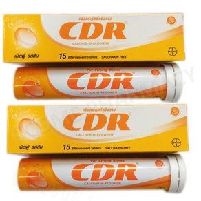 CDR Calcium-D-Redoxon 15 เม็ด 2หลอด ซีดีอาร์ แคลเซี่ยมเม็ดฟู่ รสส้ม
